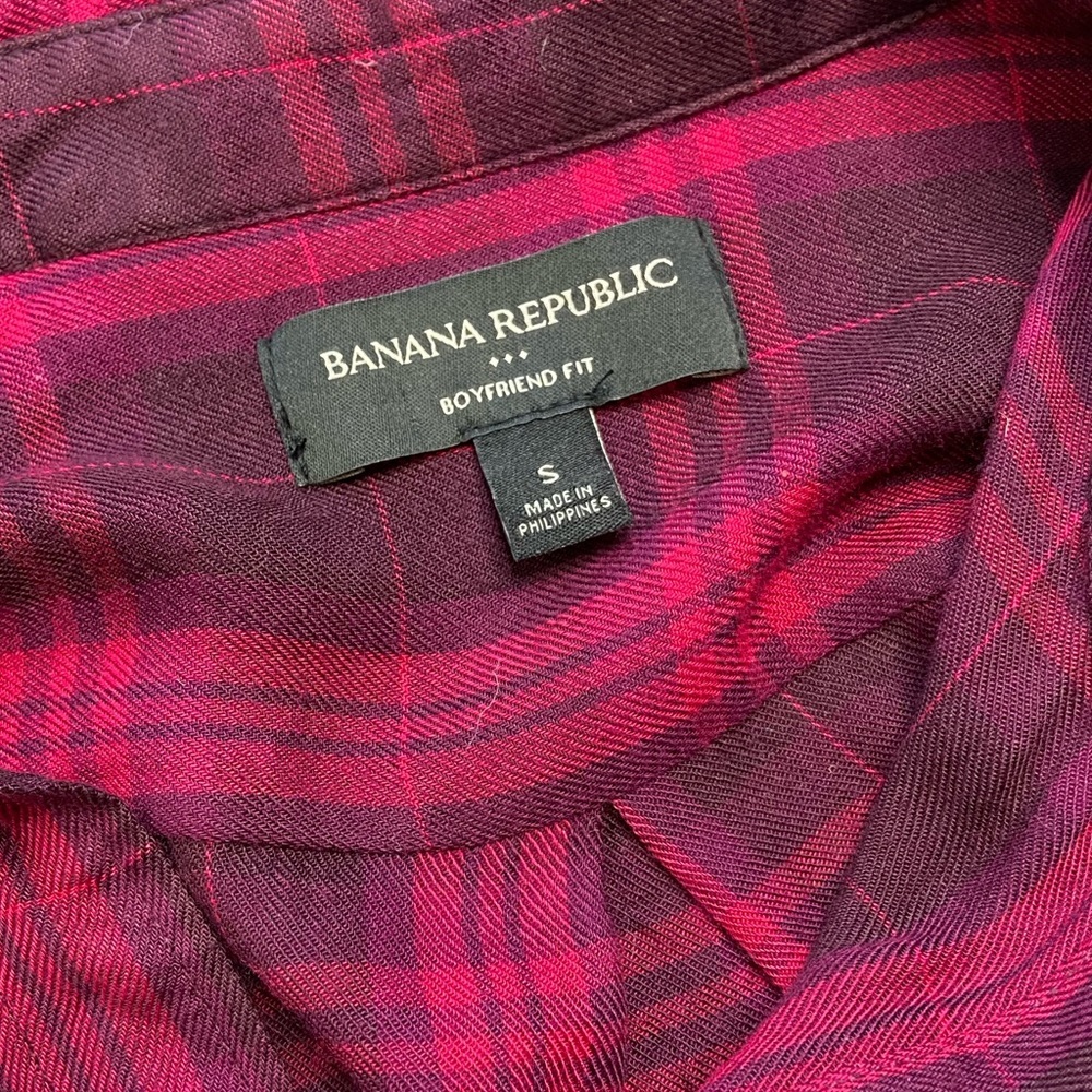 •Banana Republic•boyfriend fit plaid button top - Picture 7 of 8